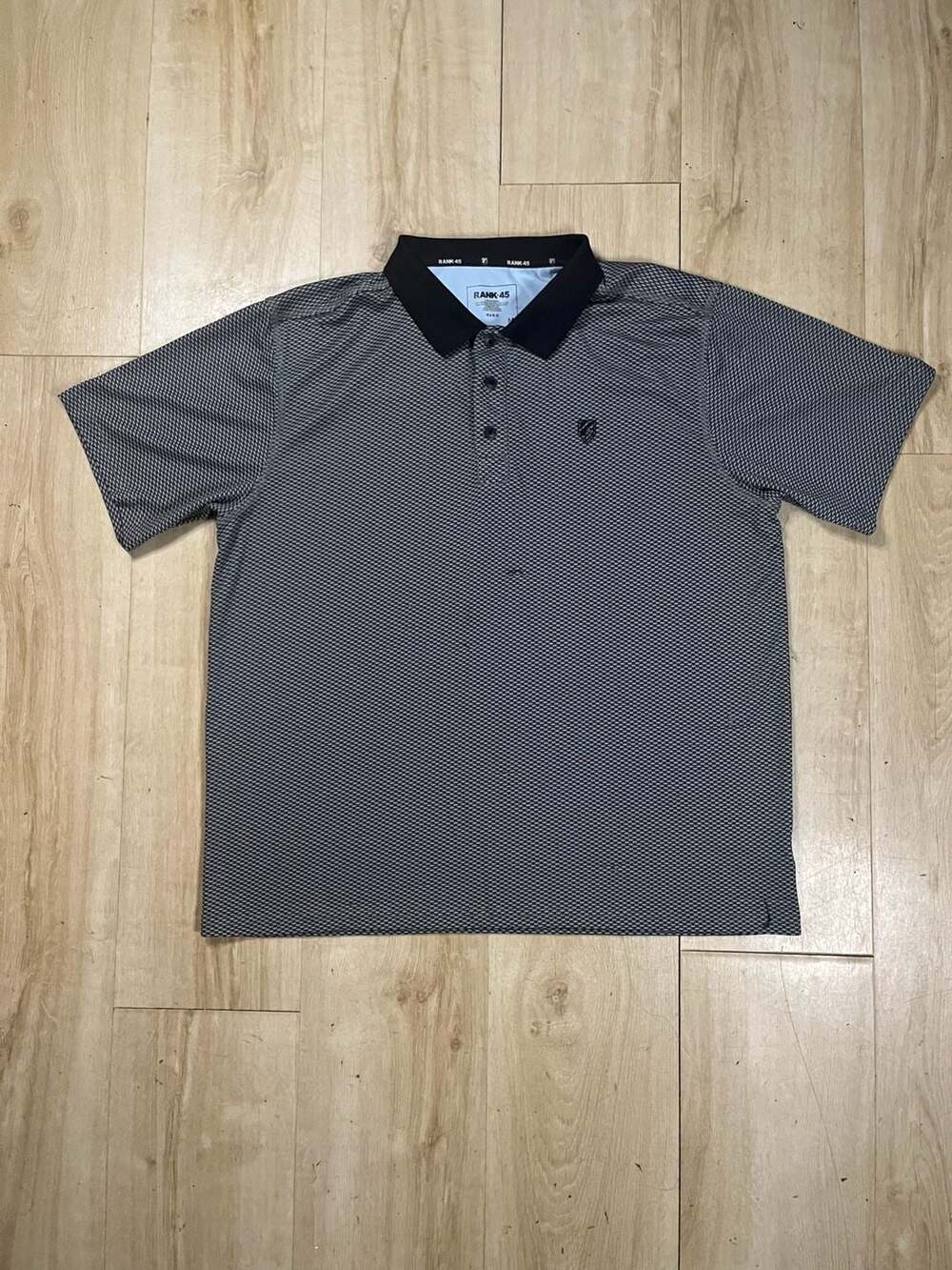 Rank 45 Men's Geo Print Short Sleeve Performance Golf Polo Shirt